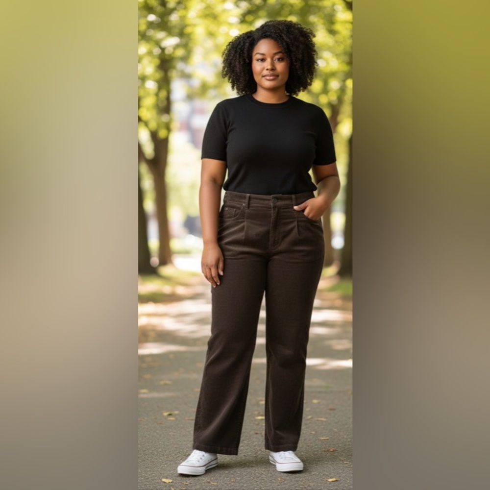 Pilcro High Waist Brown Flare Stretchy Pants size 18